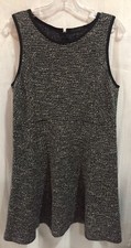 J Crew Womens 12 Dress Black White Tank Back Zipper Sleeveless Knee Length
