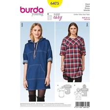 Burda Young 6475 Sewing Pattern Womens Dresses Sizes US 6-18