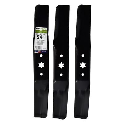 Maxpower 561557B 3 Blade Set for Many, Craftsman Mowers for 54'' Cut MTD/Cub C...