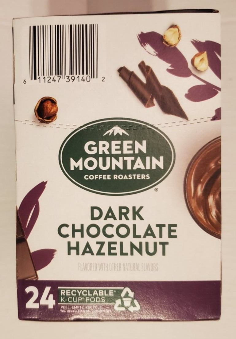 Green Mountain Dark Chocolate Hazelnut KCup Pods 22 Pods (Best By