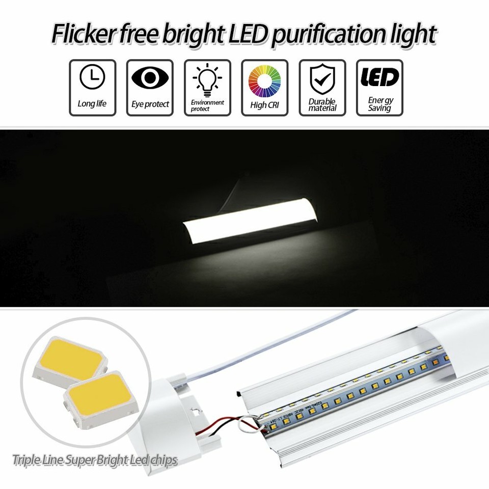 LED Batten Light 6500K Daylight Fluorescent Strip Light Slim Fitting