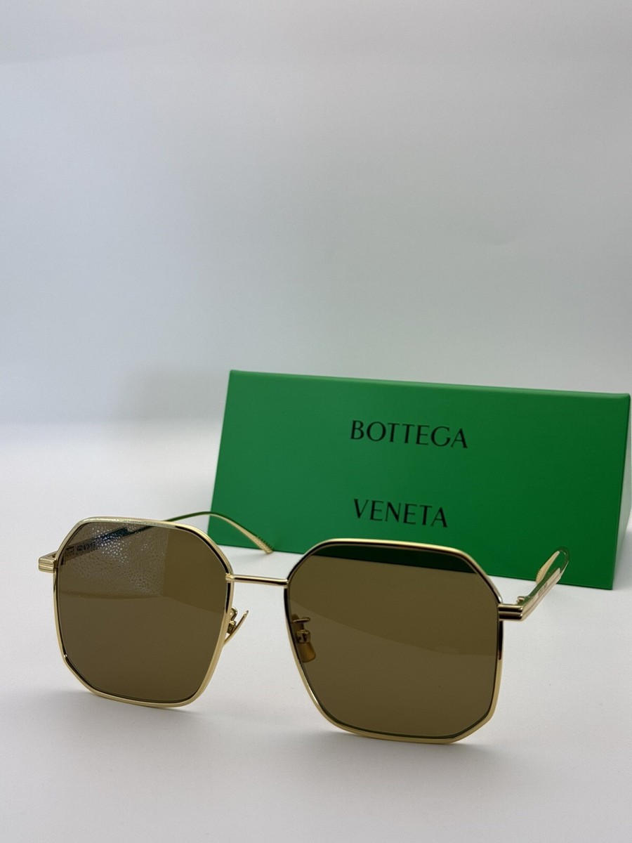 BOTTEGA VENETA Gold Square Frame Sunglasses BV1108SA with  display picture 3