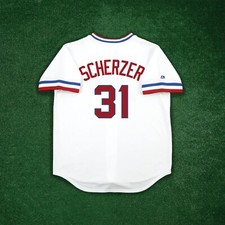 Max Scherzer 1972 Texas Rangers Cooperstown Men's Home White Throwback Jersey