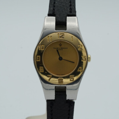 BAUME MERCIER LINEA DAMEN UHR LEDER ARMBAND 26MM STAHL 5261  ARMBANDUHR BM026