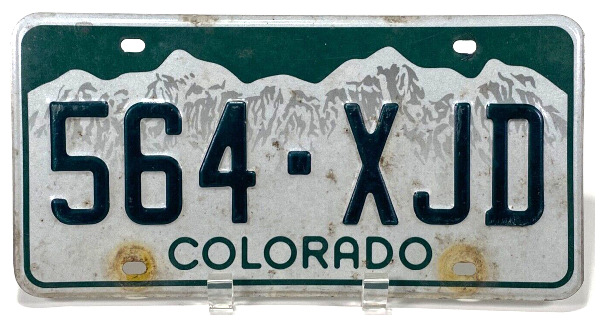 Colorado License Plate- 564-XJD -Green White Mountains-Expired | eBay