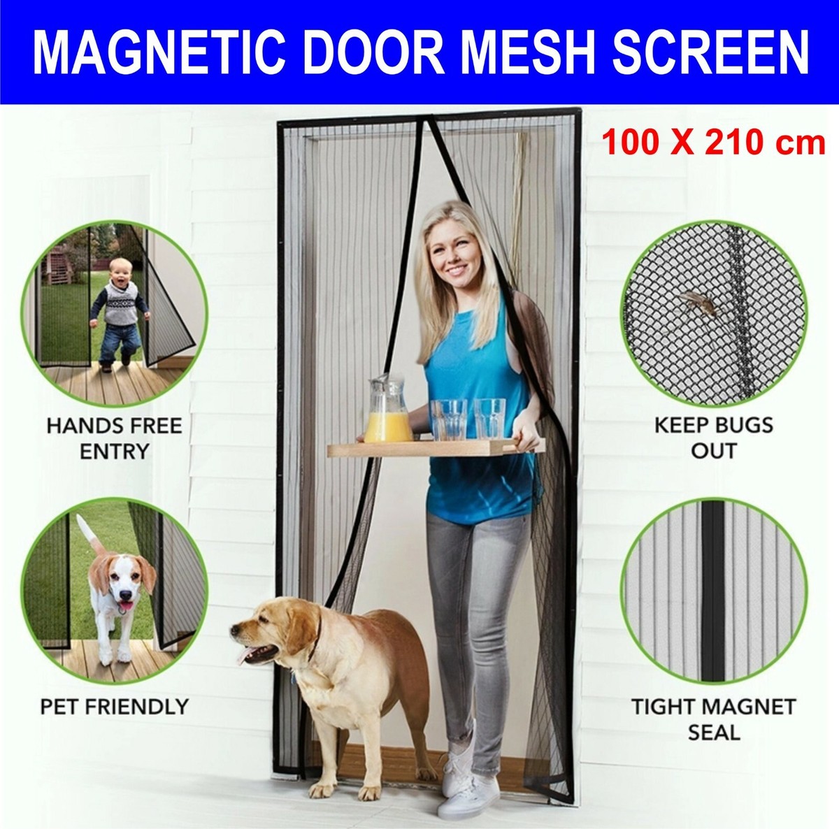 High Quality Magnetic Fly Screen Door Keep Insects Out Mosquito