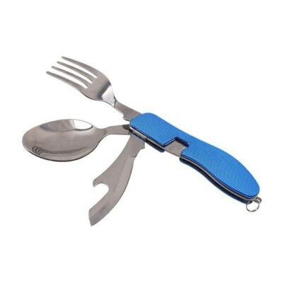 GHPKOTW 4-in-1 Klappbesteck Edelstahl - Campingbesteck Set Mit Messer, Gabel, Löffel & Spork
