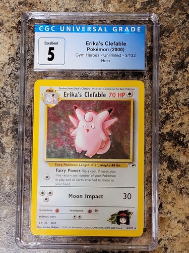 Erika's Clefable (Unlimited) graded CGC 5 for sale on eBay