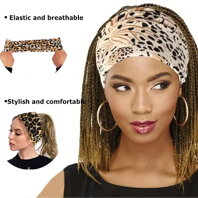 Diadema deportiva Wild Hot estampado de leopardo estilo hippie toalla antitranspirante paquete de 4 Foto 3 de 4