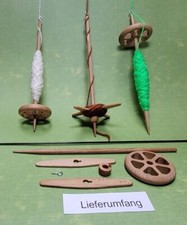 Spindel Multi Set 3 in 1 Kopfspindel, Handspindel u. Kreuzspindel Buchenholz Neu