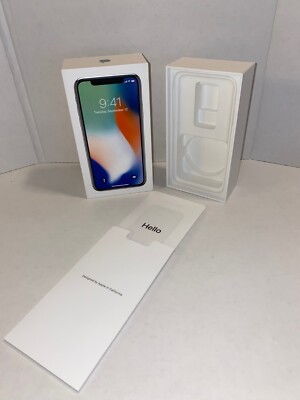 Apple iPhone X ~ EMPTY BOX & MANUALS ONLY! ~ 256GB SILVER | eBay