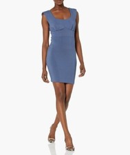 GUESS Laurette Sleeveless Scuba Dress Washed Out Navy Size S