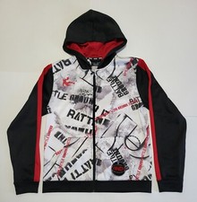 AND1 Athletic Full Zip Hooded Sweatshirt Boys XXL 18 Battle Ground Graffiti