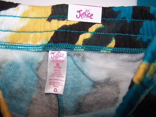 Justice EDF Fleece Joggers Tie Dye TEAL BLUE Girl's Small (7/8) - NWT - Picture 3 of 3