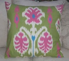 Home Accent/Caftan Kiwi Green Ikat Pillow Cover/$15.00 ea.4 Available  20" x 20"
