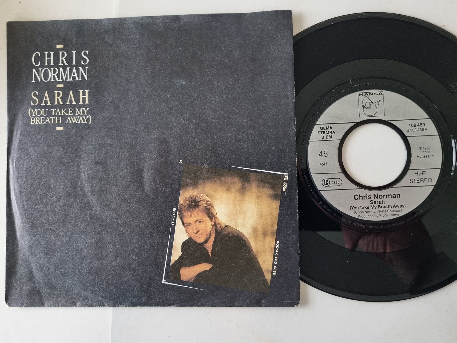 Chris Norman - Sarah (You Take My Breath Away) 7'' Vinyl Germany