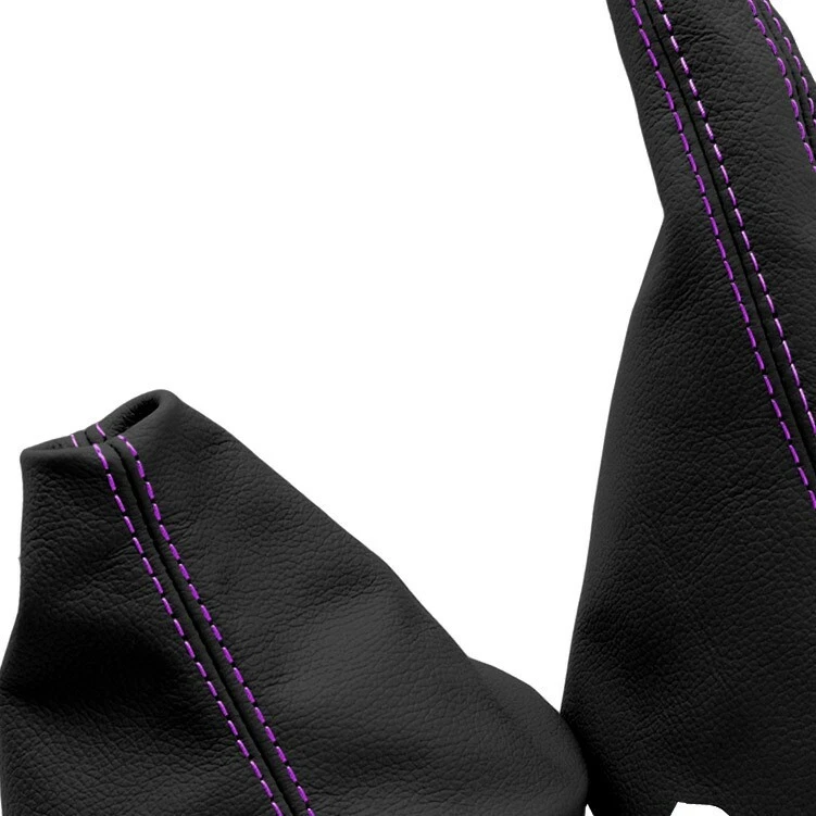 Fits 91-98 VW Jetta Golf MK3 Leather Manual & Brake Boot Cover Purple Stitch - Изображение 2 из 4