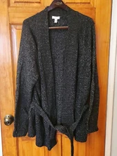 CHARTER CLUB Women's Cardigan Sweater Metallic Belted  Size 3X NWOT 
