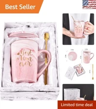 Unique Marble Pattern Coffee Mug - 14 Oz Pink for Mother's Day & Birthdays