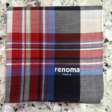 RED BLUE ART PLAID CHECKS CLASSIC HANDKERCHIEF COTTON MEN POCKET SQUARE18" M235