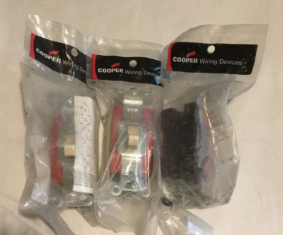 Cooper 2221V Ivory Single Pole Switch 20A 120/277V - Set of 3