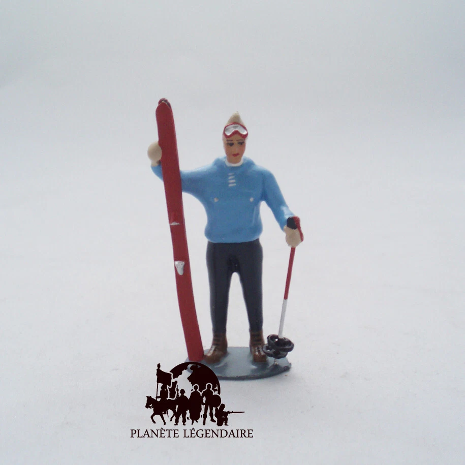 Figurine Collection CBG Mignot Sport Skieur avec ski à la main