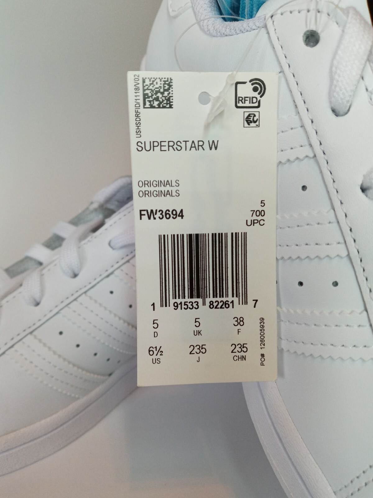 Adidas Superstar W Sneakers Shoes Trefoil White FW3694 Men's 6.5 Women's 8  | eBay