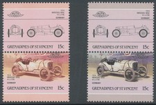GRENADINES OF ST. VINCENT 1986 Mercedes Benz both 15 C.  U/M MISSING GREY COLOUR