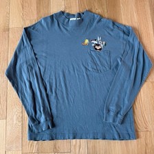 Vintage Looney Tunes Long Sleeve Crewneck Embroidered Character Pocket Tee Large