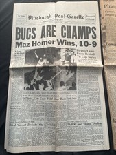 Pittsburgh Pirate 1960 World Series Newspaper...