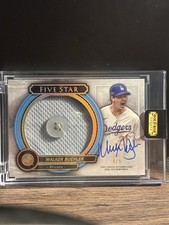 2021 Topps Five Star Walker Buehler Jumbo PATCH JERSEY BUTTON #/5 Auto
