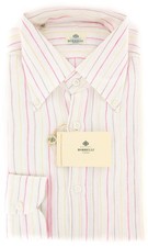 Luigi Borrelli Pink Striped Shirt - Extra Slim - 17/43 - EV207LIVIO