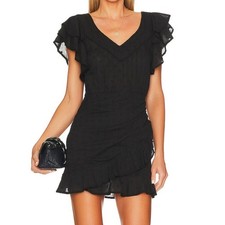 Revolve Tularosa Jude Black Eyelet Short Mini Dress Medium Cocktail LBD Summer
