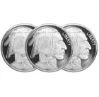 Lot of 3 - 1 Troy oz Buffalo .999 Fine Silver Round