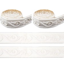 CRASPIRE 176x2in White Crown Molding Peel and Stick 2 Roll, 3D