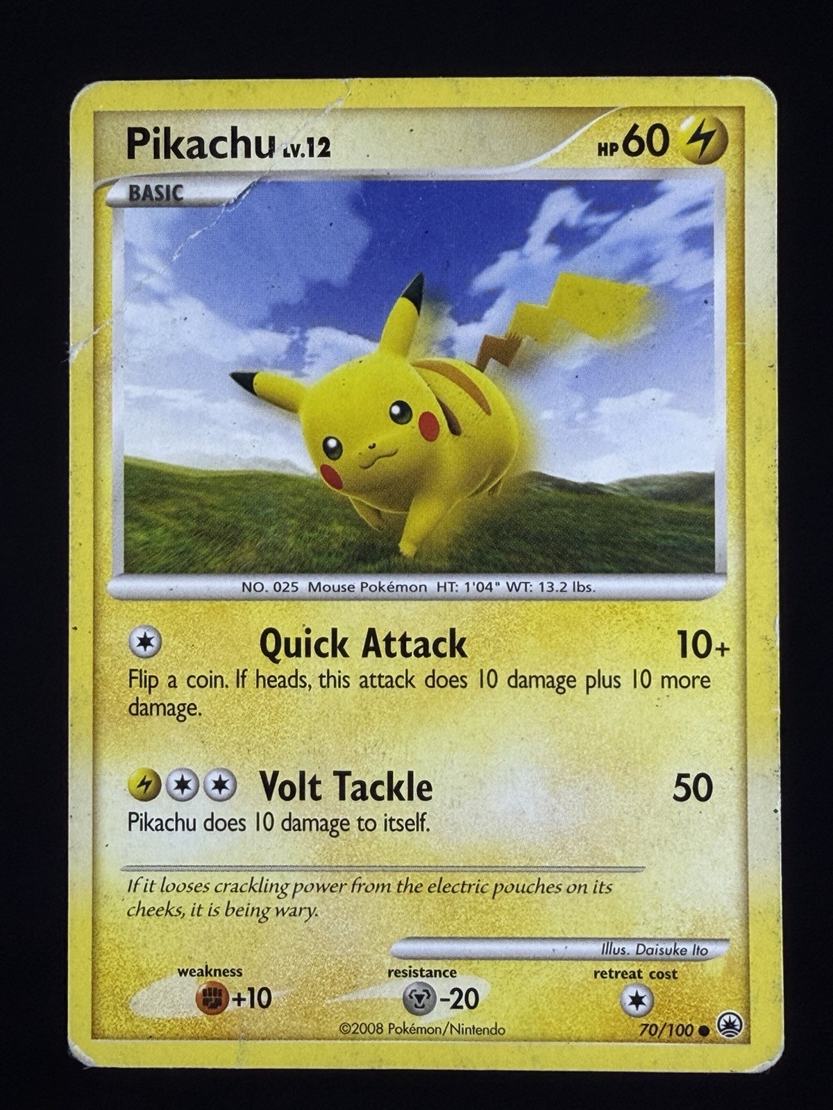 2008 Pokemon Pikachu Common Majestic Dawn 70/100 DMG