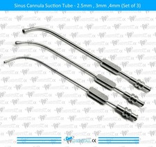 Tubo di aspirazione Sinus Cannuia ORL chirurgico 4 mm 3 mm 2,5 mm set di 3 CE