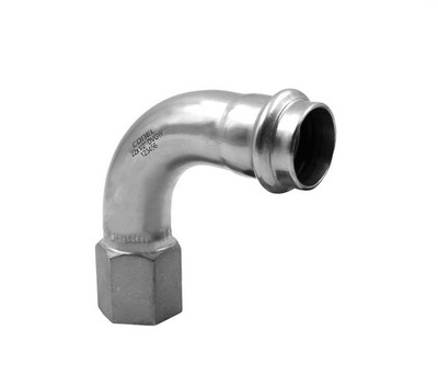 5 Stück Connect Inox Edelstahl Pressfitting Bogen 15mm x 1/2'' IG 90°