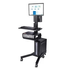 YesSources Mobile PC Cart Rolling Computer Workstation Adjustable Monitor Mount