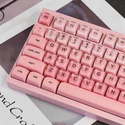 Sakura Pink Jelly Keycaps MOA Profile PBT 132 Keys For Wooting 61