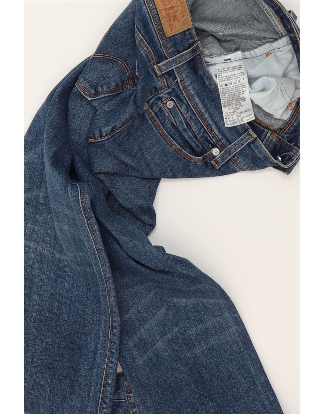 LEVI'S Womens 571 Slim Jeans W29 L31 Blue Cotton AG10 thumbnail 3