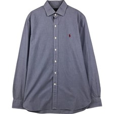Used Ralph Lauren POLO RALPH LAUREN gingham check long-sleeved cotton check ...