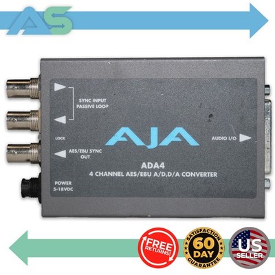 AJA ADA4 4-Channel Bidirectional Balanced Analog AES EBU Audio Mini Converter