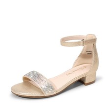 Girls Sandals Low Heel Dress Pump Ankle Strap Flower Wedding Party Shoes for ...