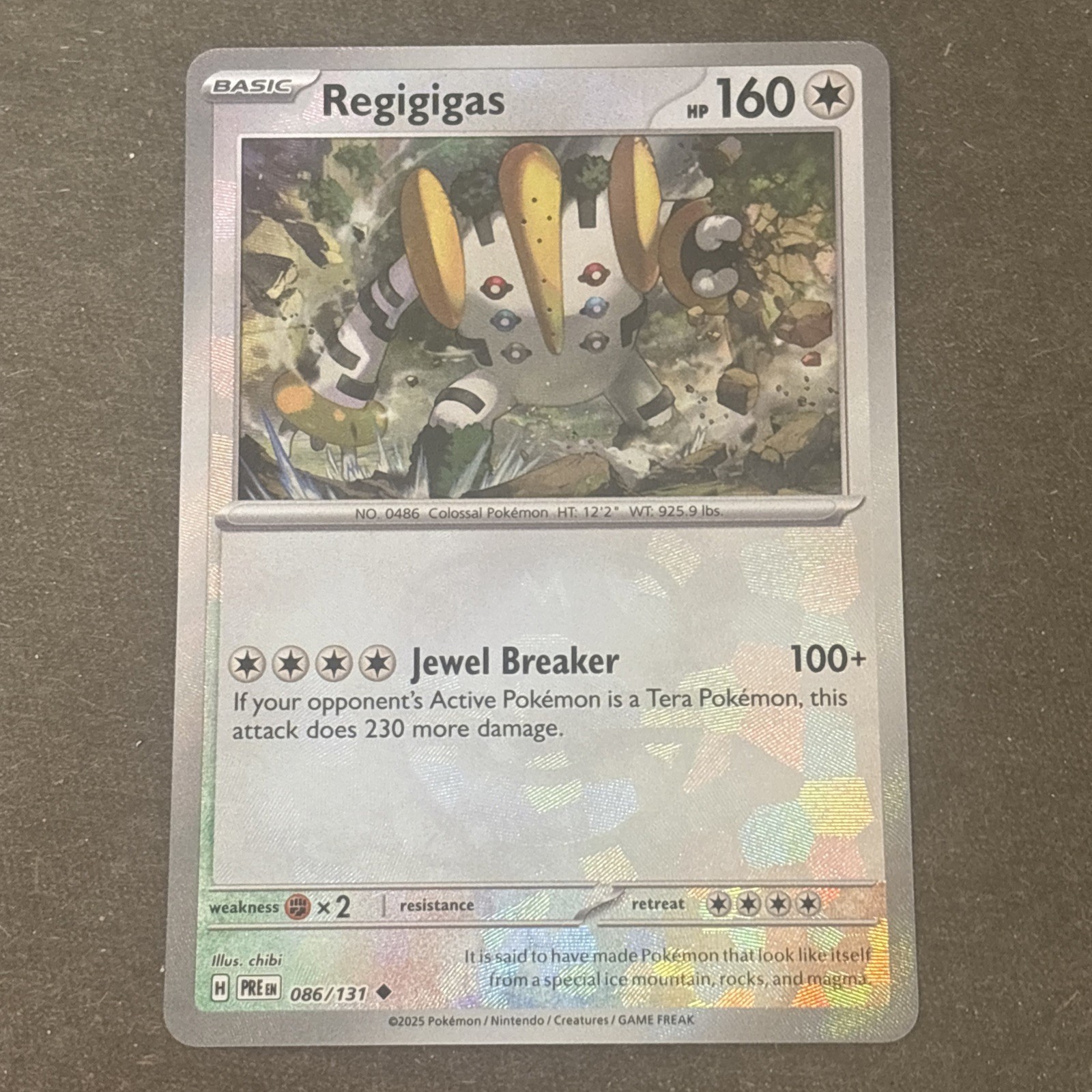 Regigigas Master Ball Pattern 086/131 Sv: Prismatic Evolutions NM