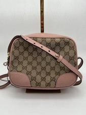 Gucci Bree GG Canvas Pink Leather Crossbody Bag