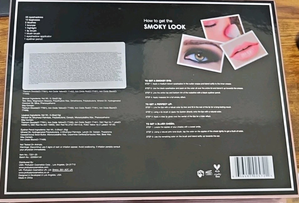 PROFUSION THE TREASURE BOX cosmetic collection 35 eye shadows 10 lip colors Plus - Image 4 of 4