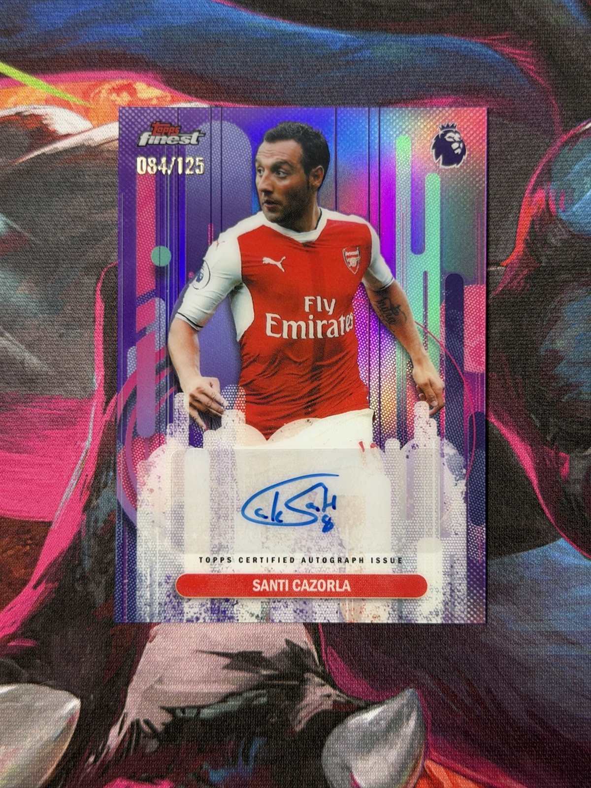 Santi Cazorla 2025-26 Topps Finest EPL Premier League Auto Purple Refractor /125