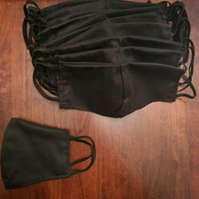 Washable Black Cloth Face Masks Pack Of 20 Adult Elastic Ear Bands NEW PPE