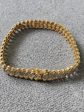 Women’s Sterling Silver FAS Bracelet Gold Vermeil 7 in 12g